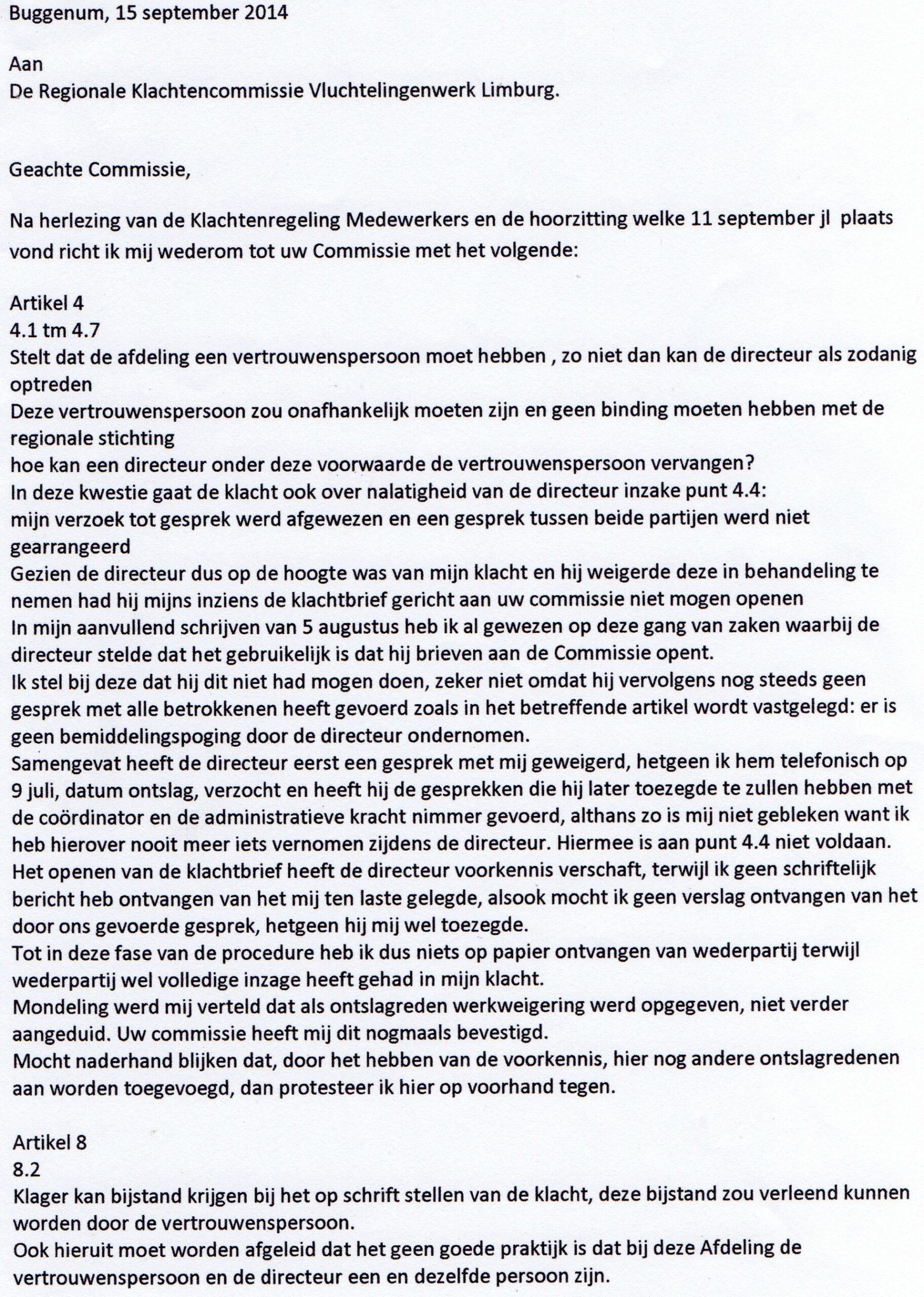 derde brief regionale klachtencommissie blz 1